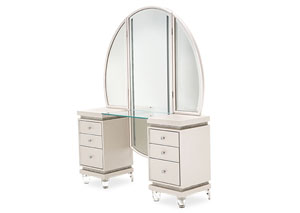 Glimmering Heights Upholstered Vanity Ivory