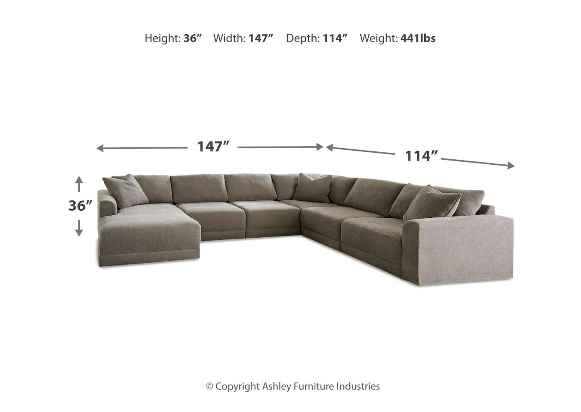 Raeanna 6-Piece Sectional with Chaise,Benchcraft