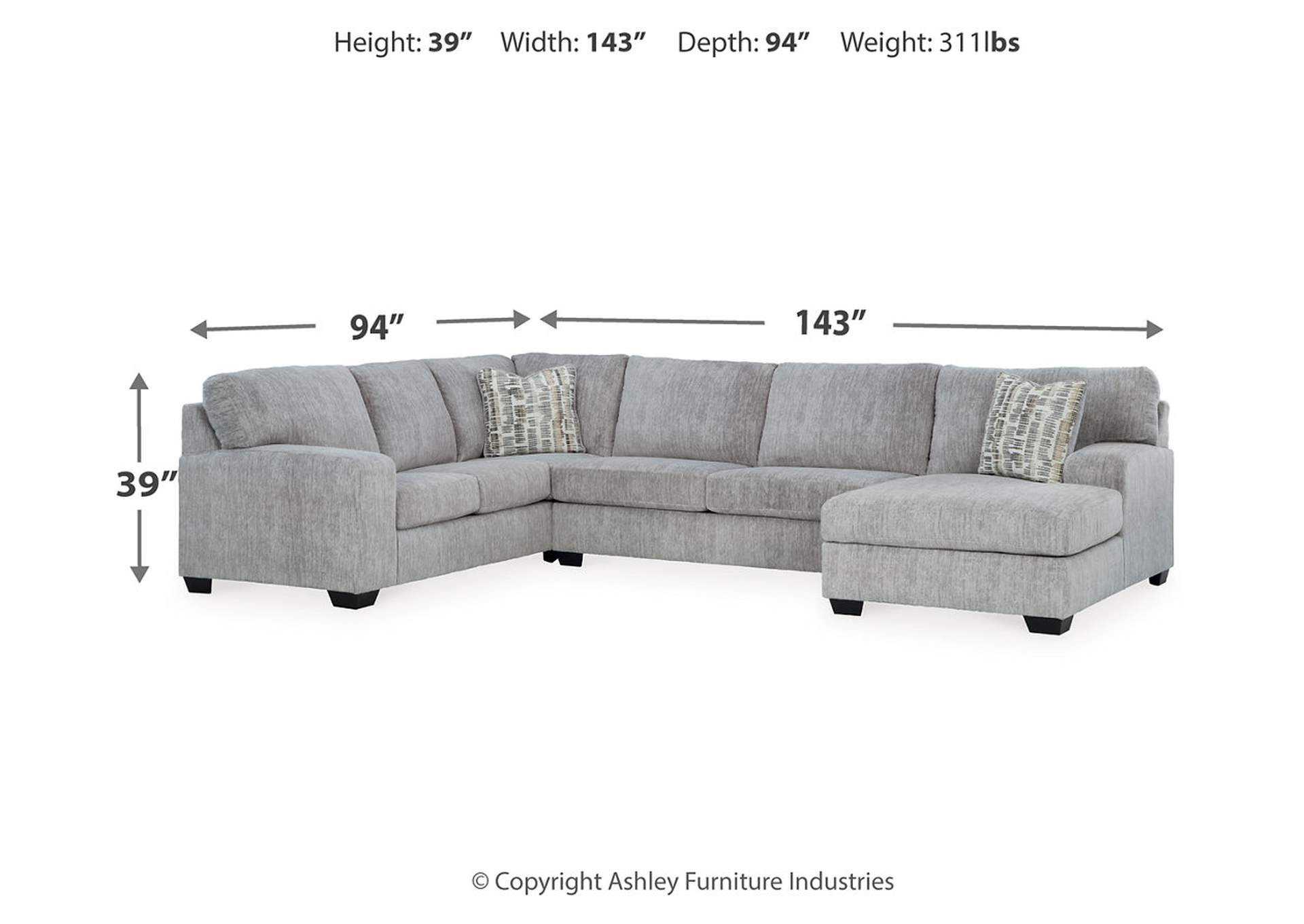 Pembrey 3-Piece Sectional with Chaise,Signature Design By Ashley