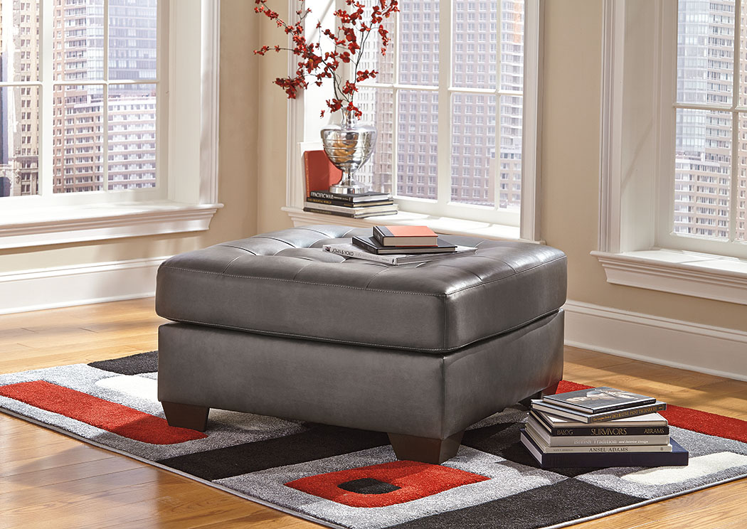Alliston DuraBlend Gray Oversized Accent Ottoman,ABF Signature Design by Ashley