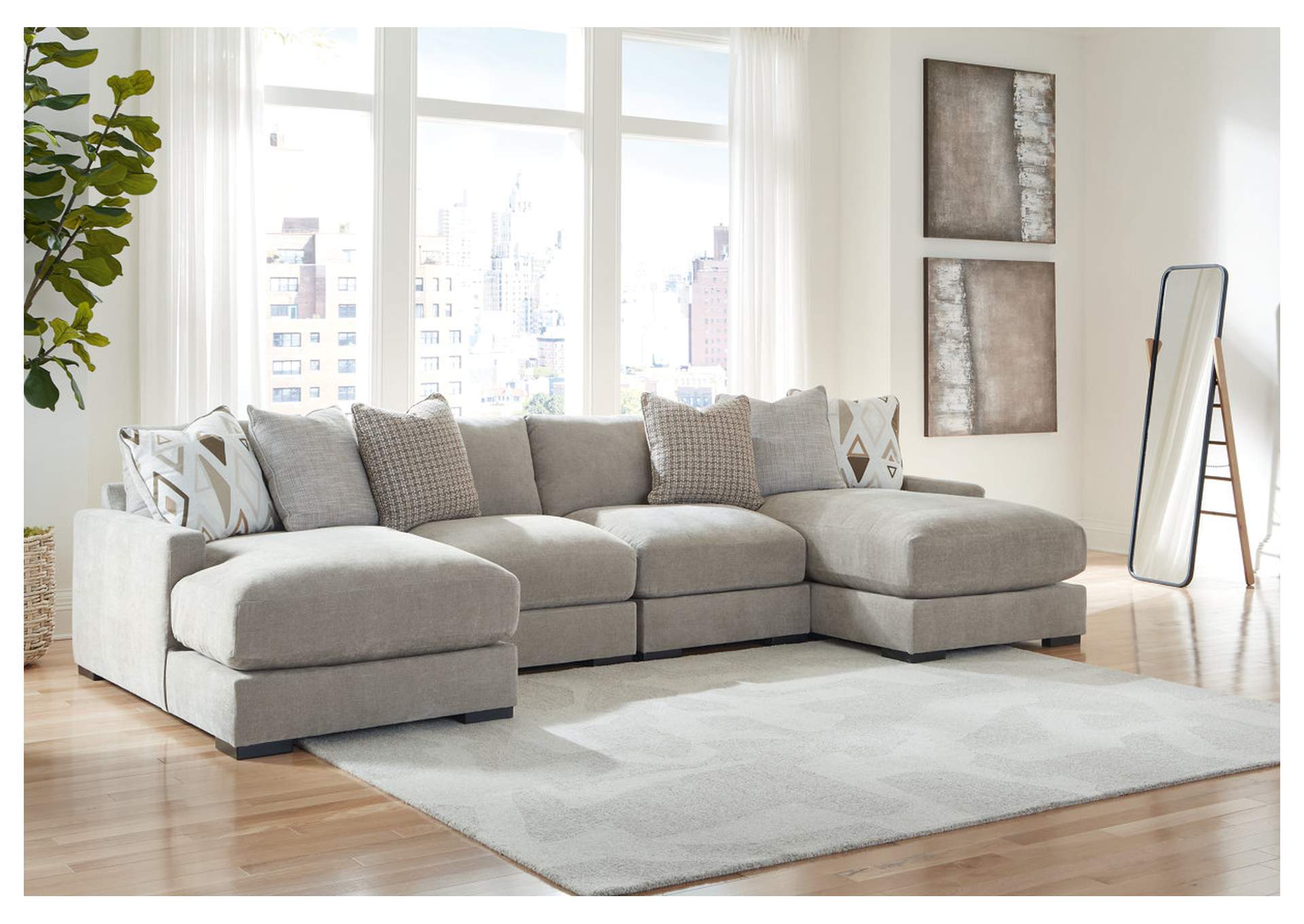 Aslan Court 4-Piece Sofa Pit Sectional,Benchcraft