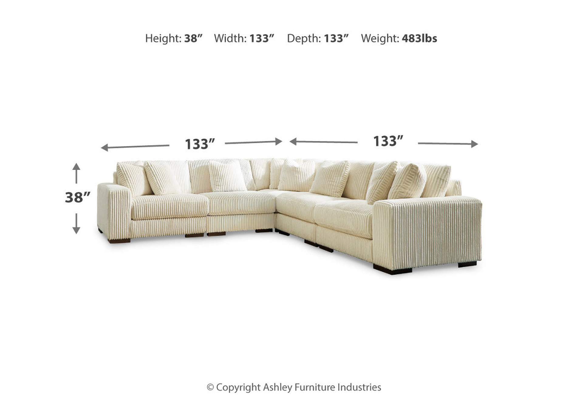 Lindyn 5-Piece Sectional with Ottoman,Signature Design By Ashley