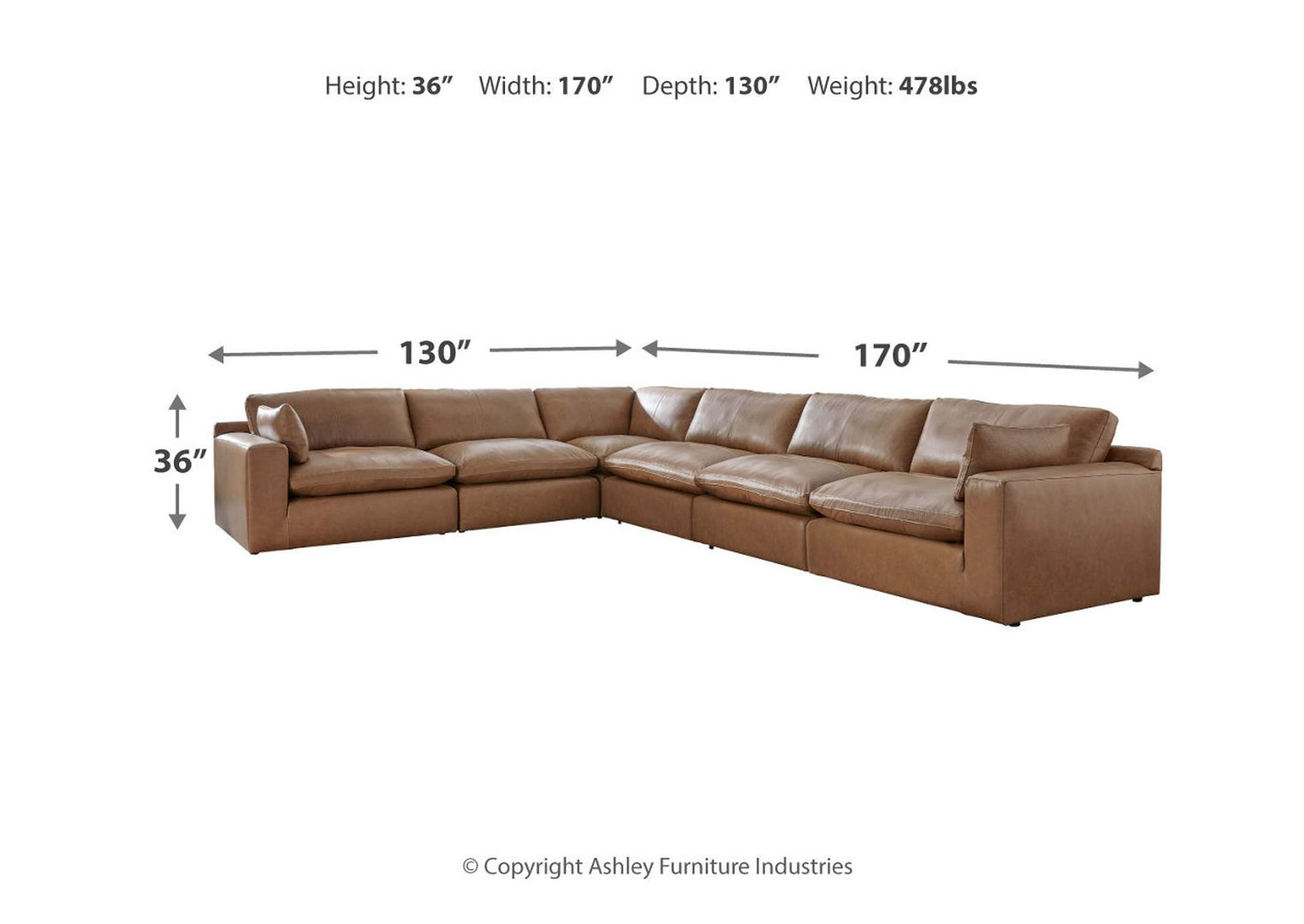 Emilia 6-Piece Sectional with Ottoman,Signature Design By Ashley