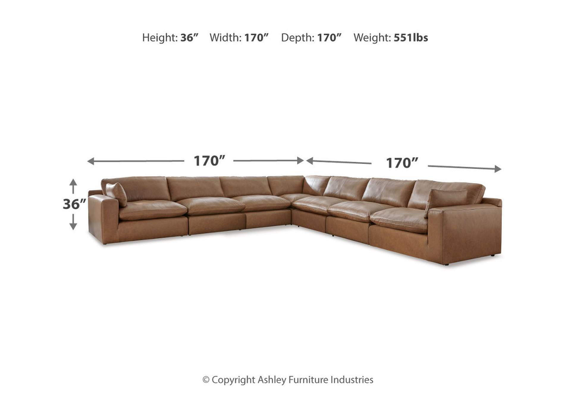 Emilia 7-Piece Sectional with Ottoman,Signature Design By Ashley