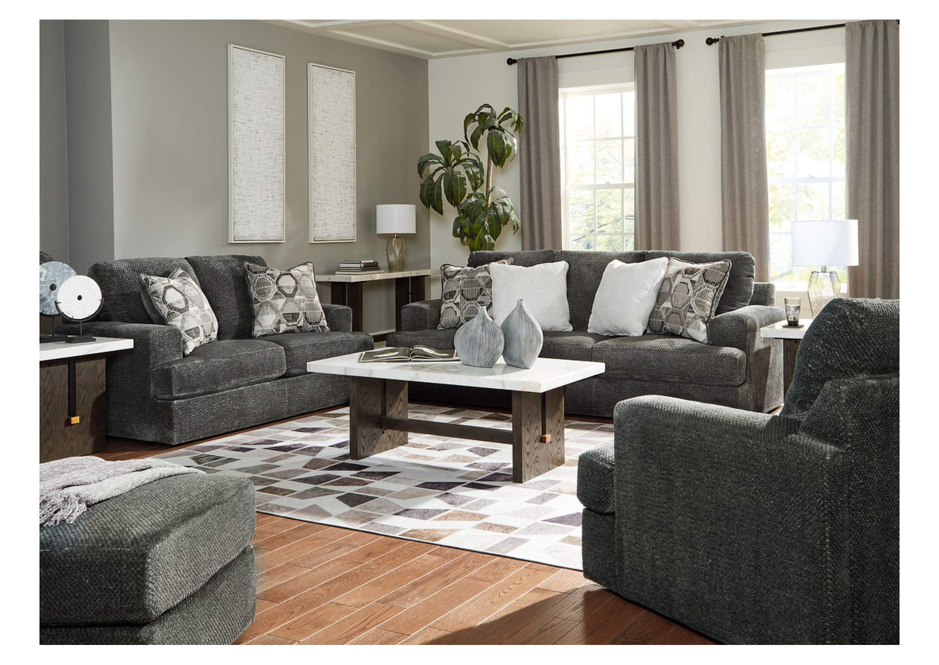 Karinne Sofa, Loveseat, Oversized Chair and Ottoman,Signature Design By Ashley