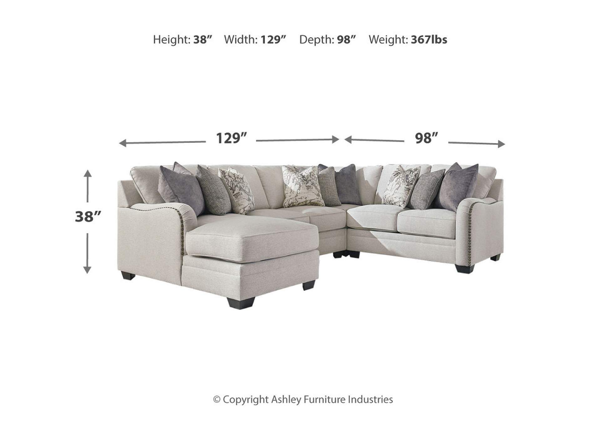 Dellara 4-Piece Sectional with Ottoman,Benchcraft