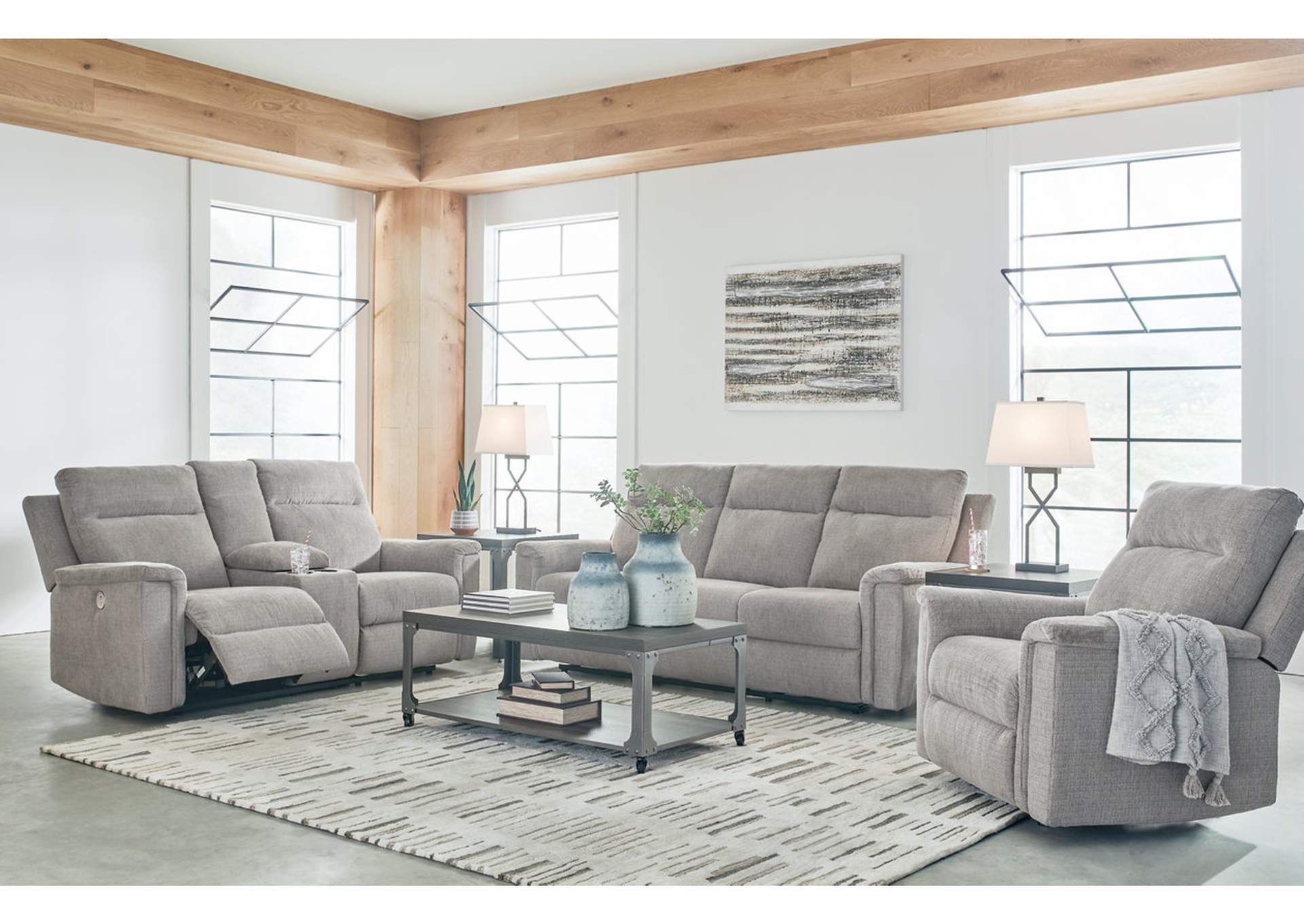 Barnsana Power Reclining Sofa, Loveseat and Recliner,Signature Design By Ashley