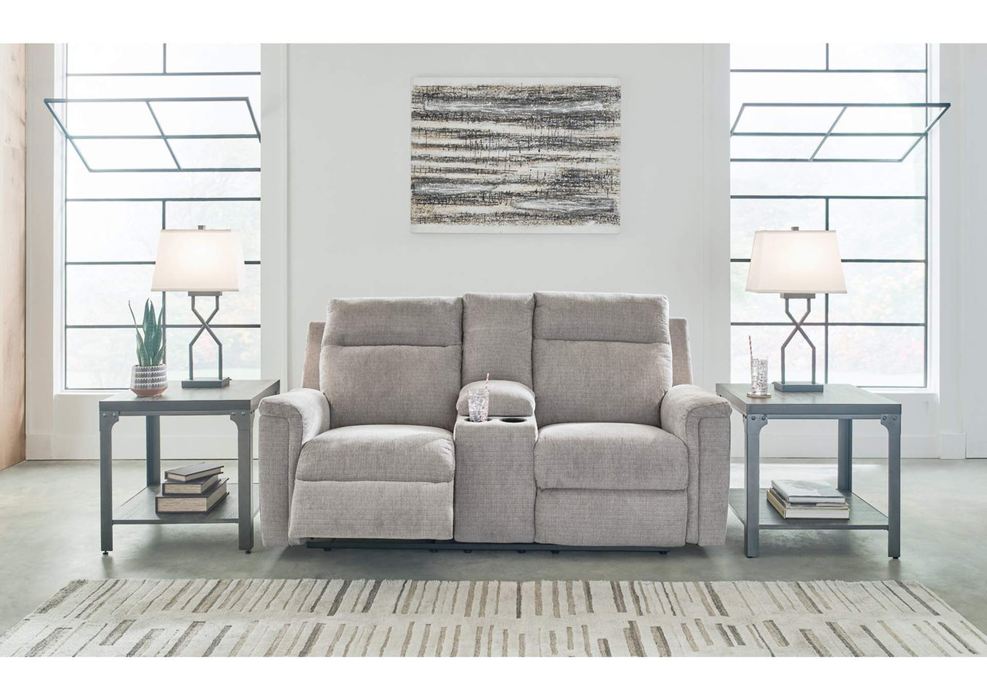 Barnsana Power Reclining Loveseat with Console,Signature Design By Ashley