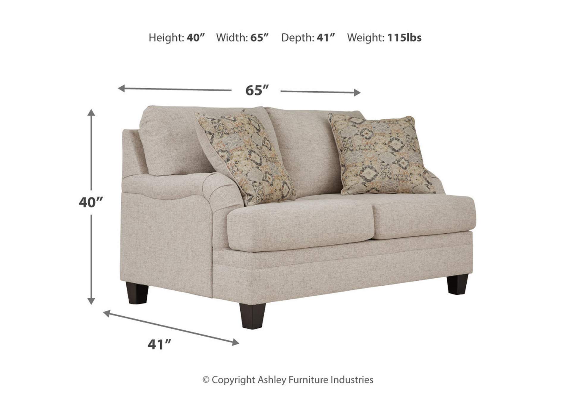 Bralynn Sofa, Loveseat, Chair and Ottoman,Ashley