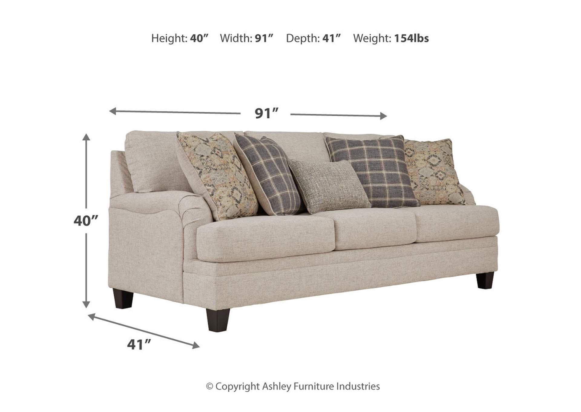 Bralynn Sofa, Loveseat, Chair and Ottoman,Ashley