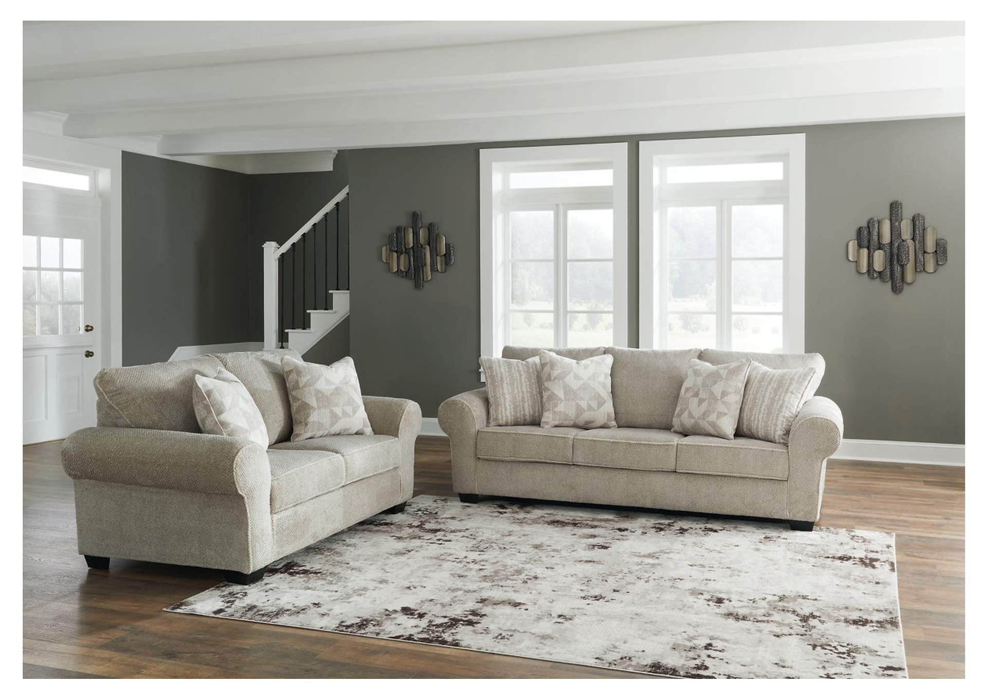 Discota Sofa, Loveseat, Chair and Ottoman,Ashley