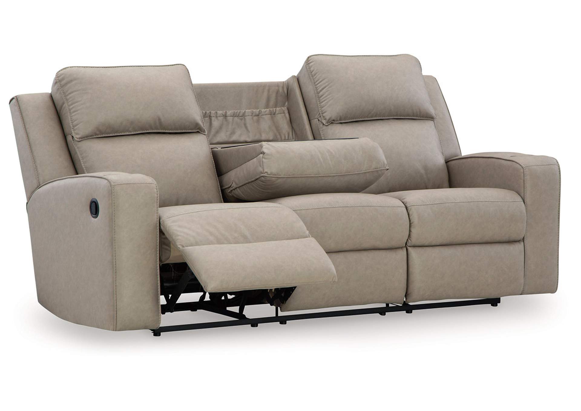 Faithon Reclining Sofa with Drop Down Table,Signature Design By Ashley