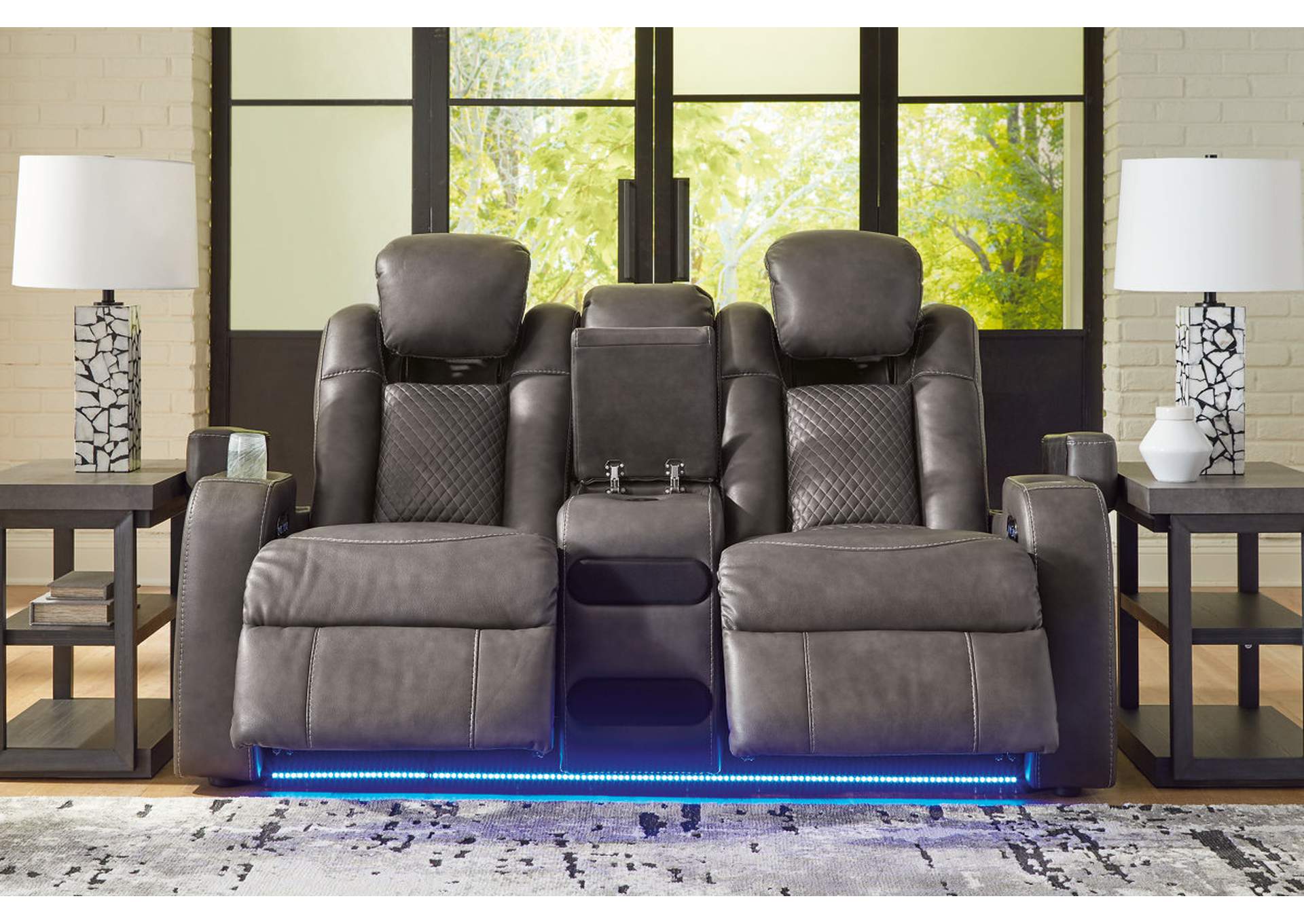 Fyne-Dyme Power Reclining Loveseat with Console,Signature Design By Ashley