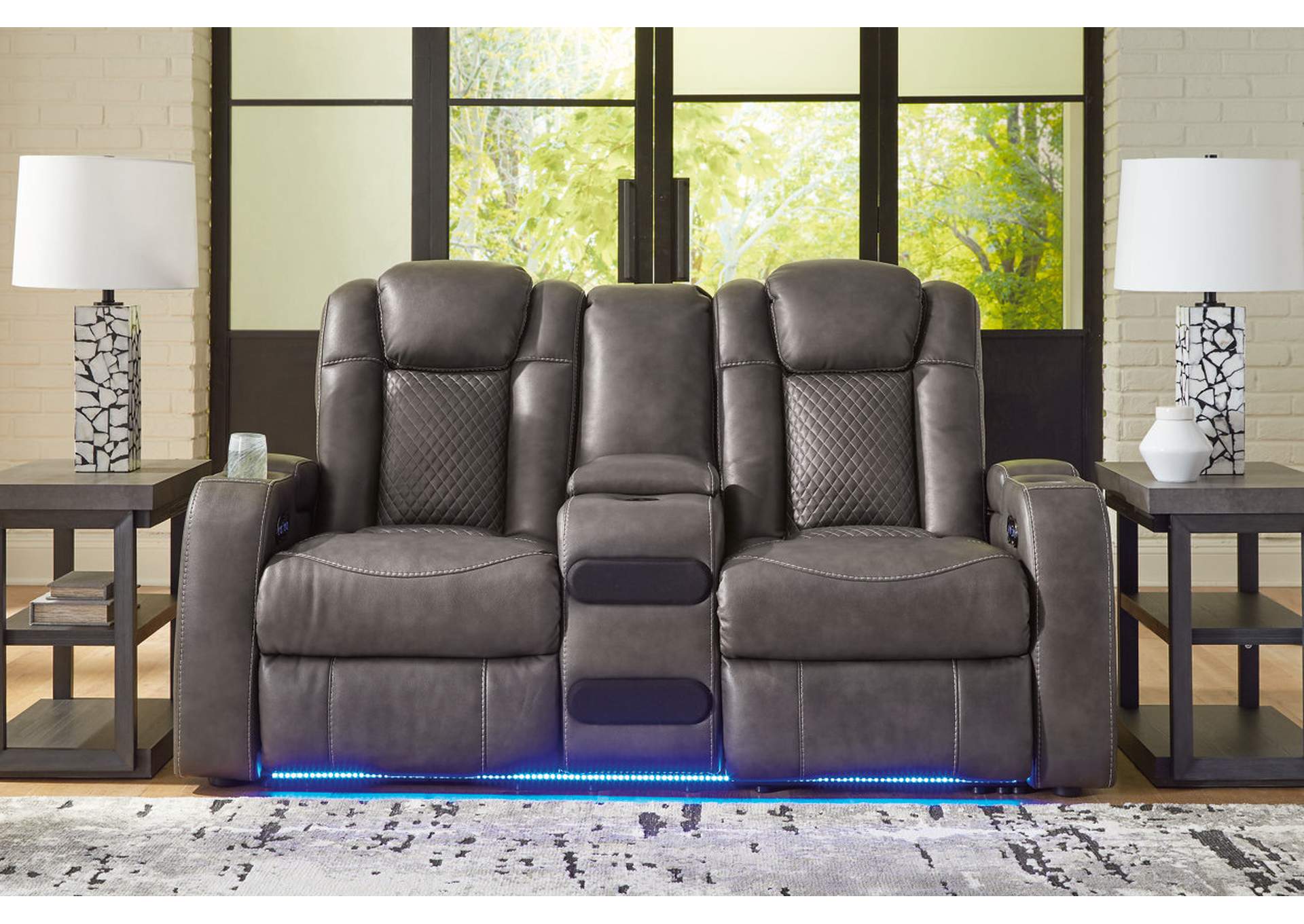 Fyne-Dyme Power Reclining Loveseat with Console,Signature Design By Ashley