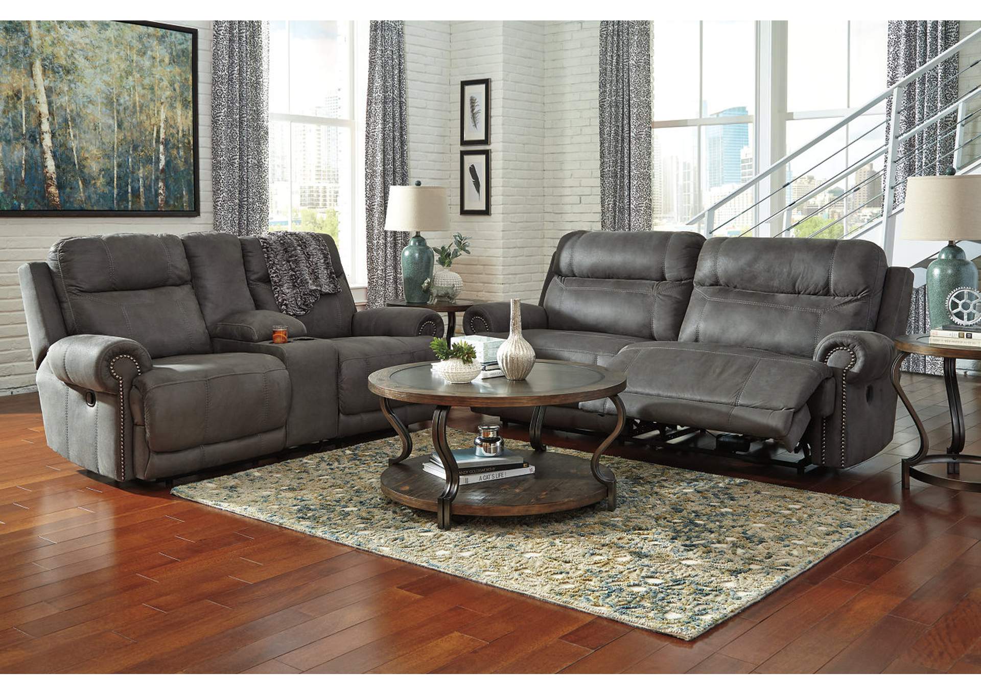 Austere Reclining Loveseat with Console,Signature Design By Ashley
