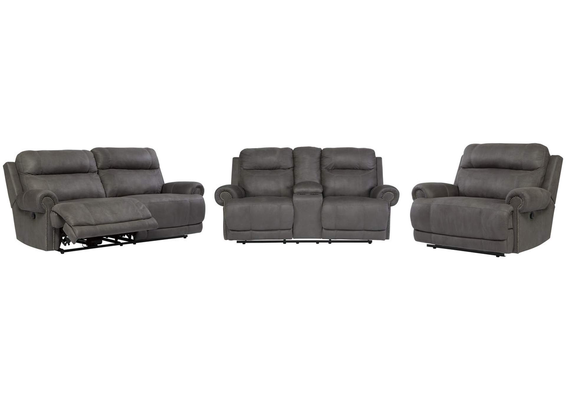 Austere Reclining Sofa, Loveseat and Recliner,Signature Design By Ashley