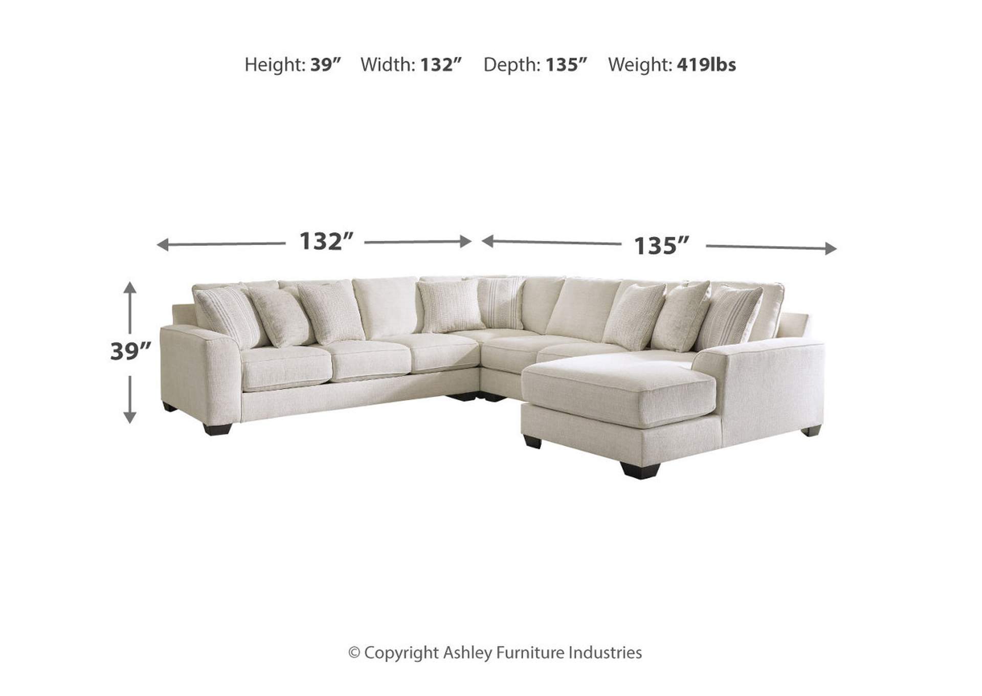 Lerenza 4-Piece Sectional with Ottoman,Ashley