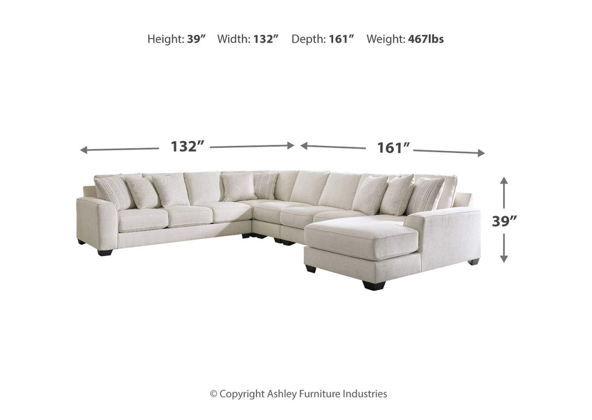 Lerenza 5-Piece Sectional with Chaise,Ashley