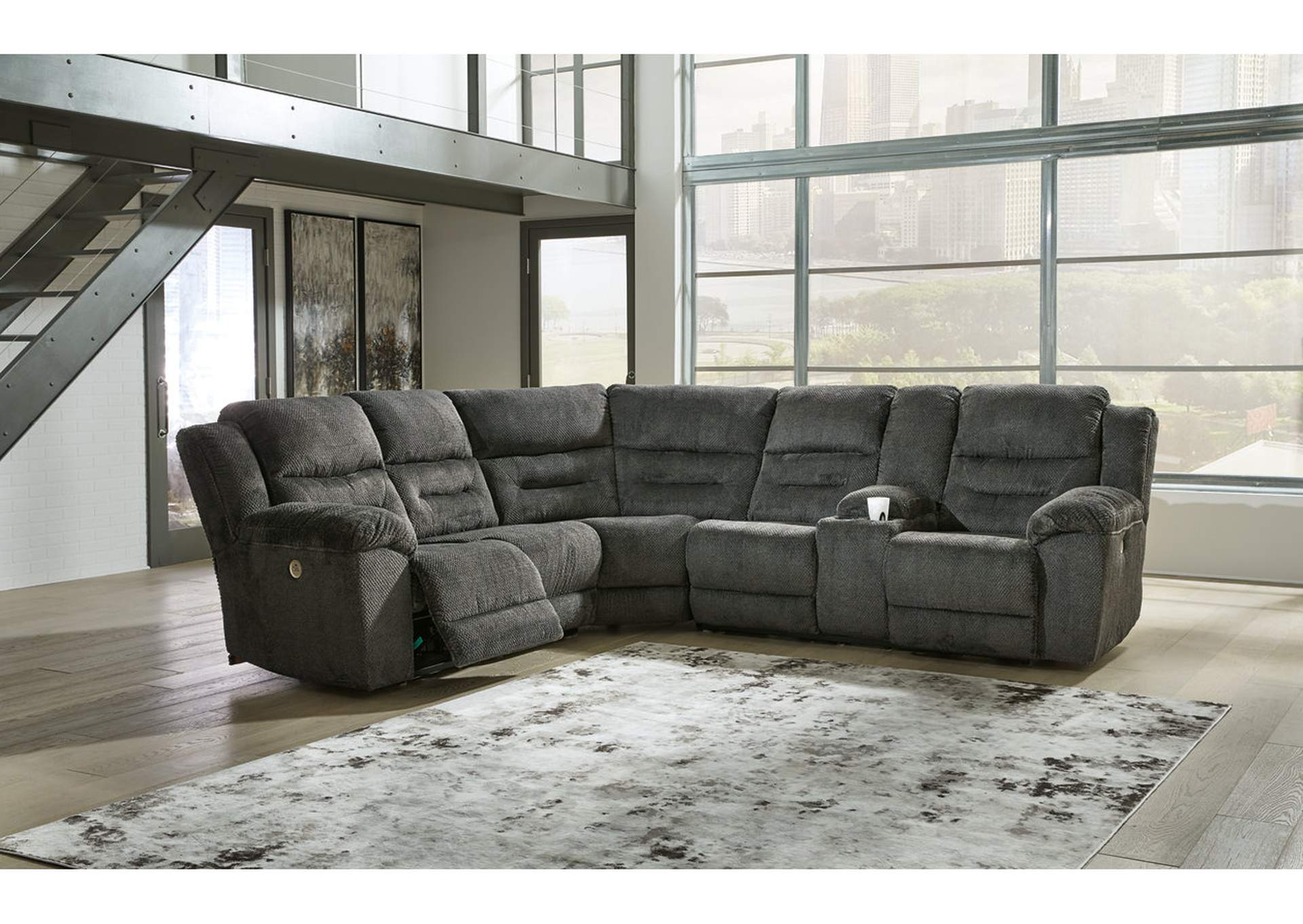 Nettington 3-Piece Power Reclining Sectional,Signature Design By Ashley