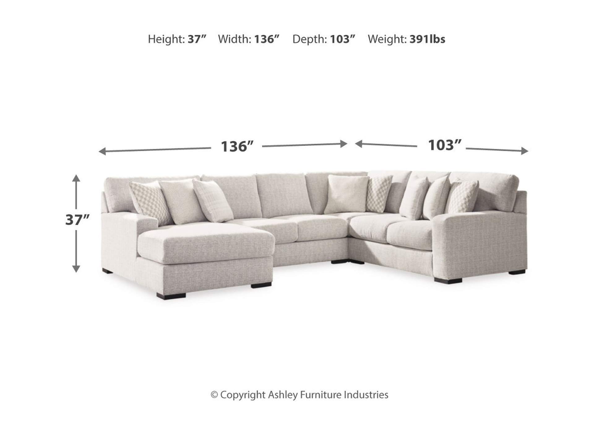 Larce 4-Piece Sectional with Chaise,Ashley