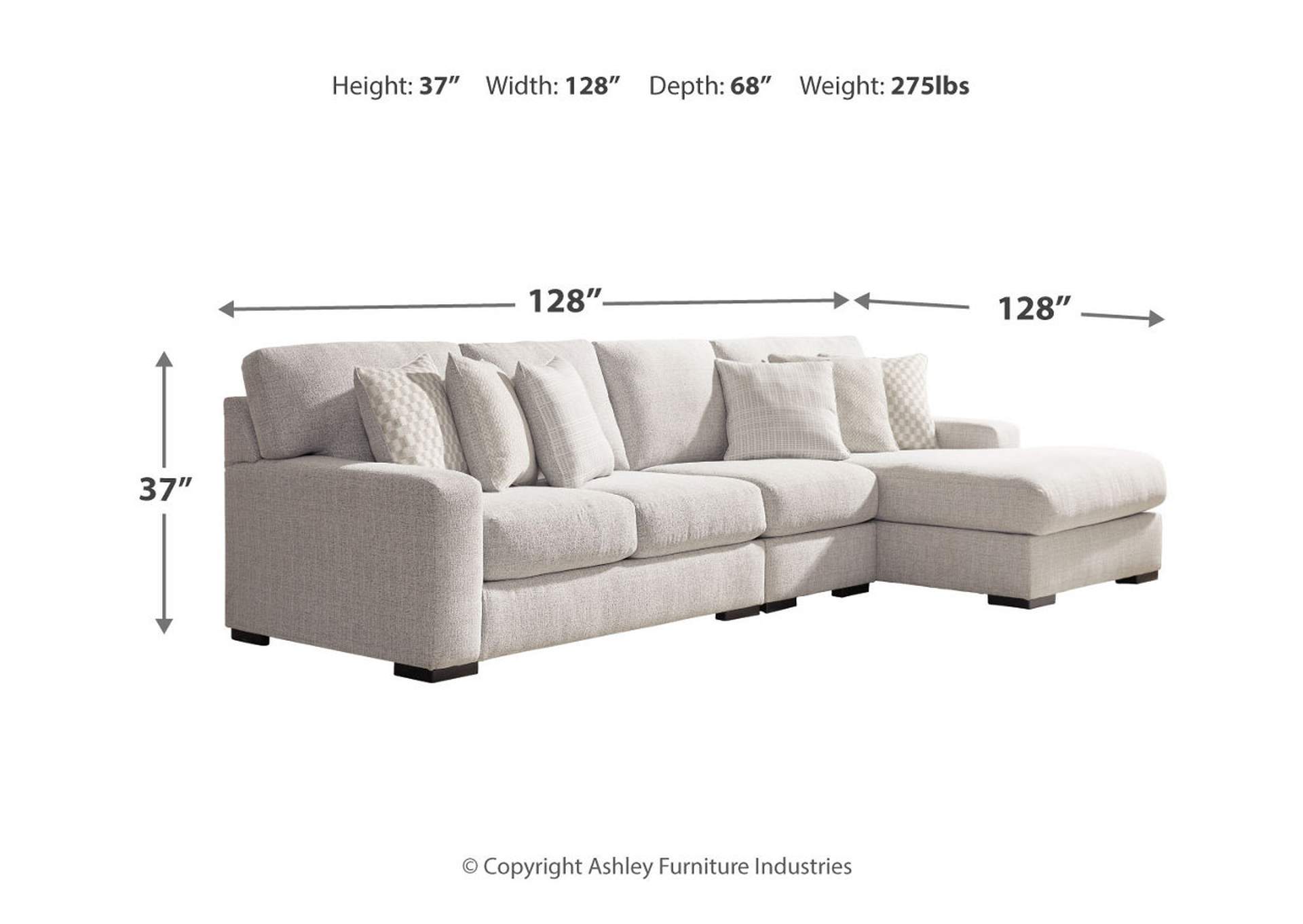 Larce 3-Piece Sectional with Chaise,Ashley