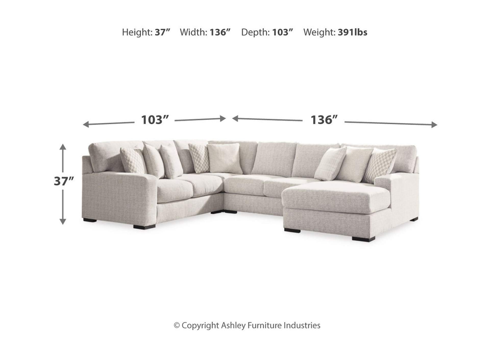 Larce 4-Piece Sectional with Chaise,Ashley