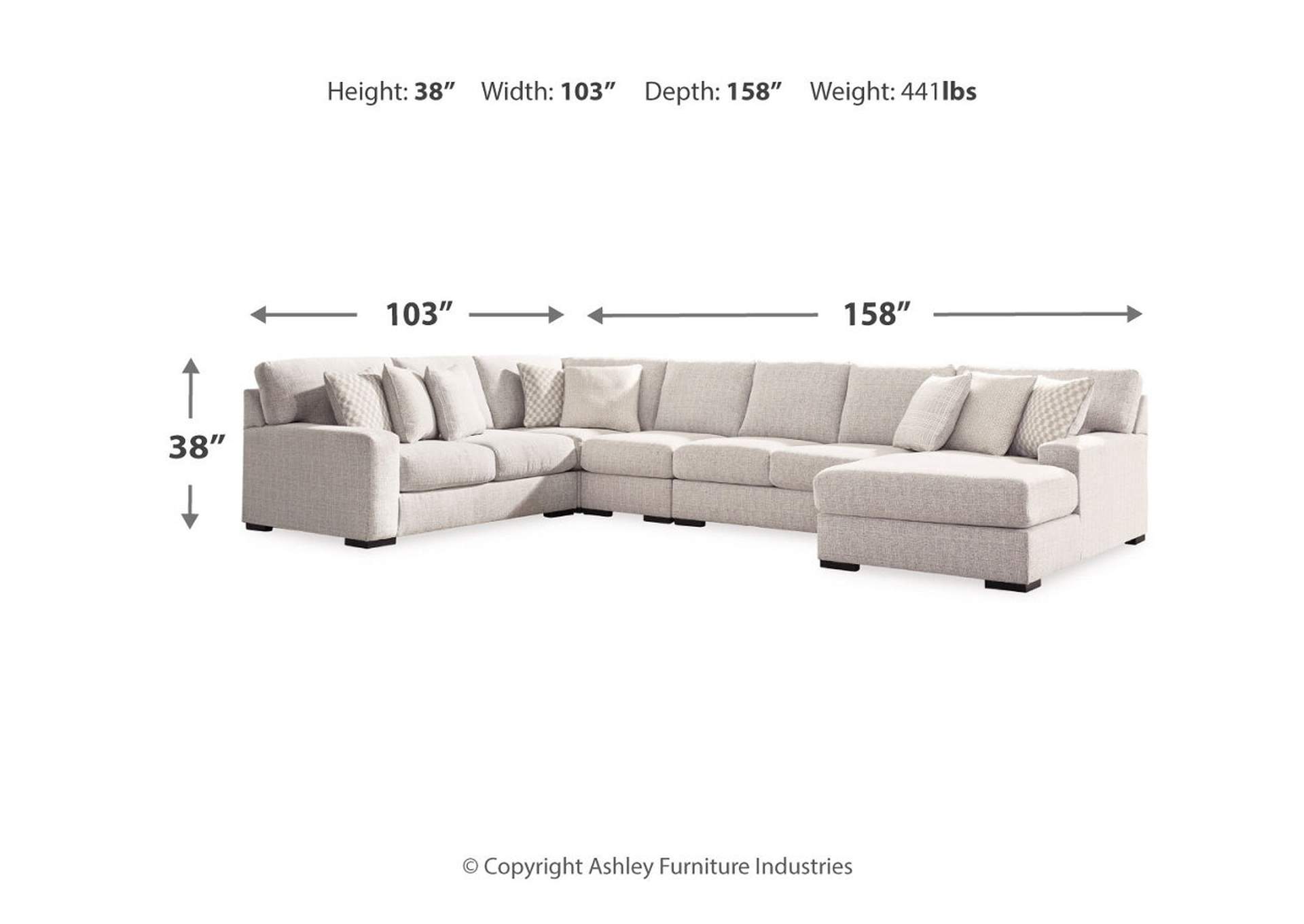 Larce 5-Piece Sectional with Ottoman,Ashley