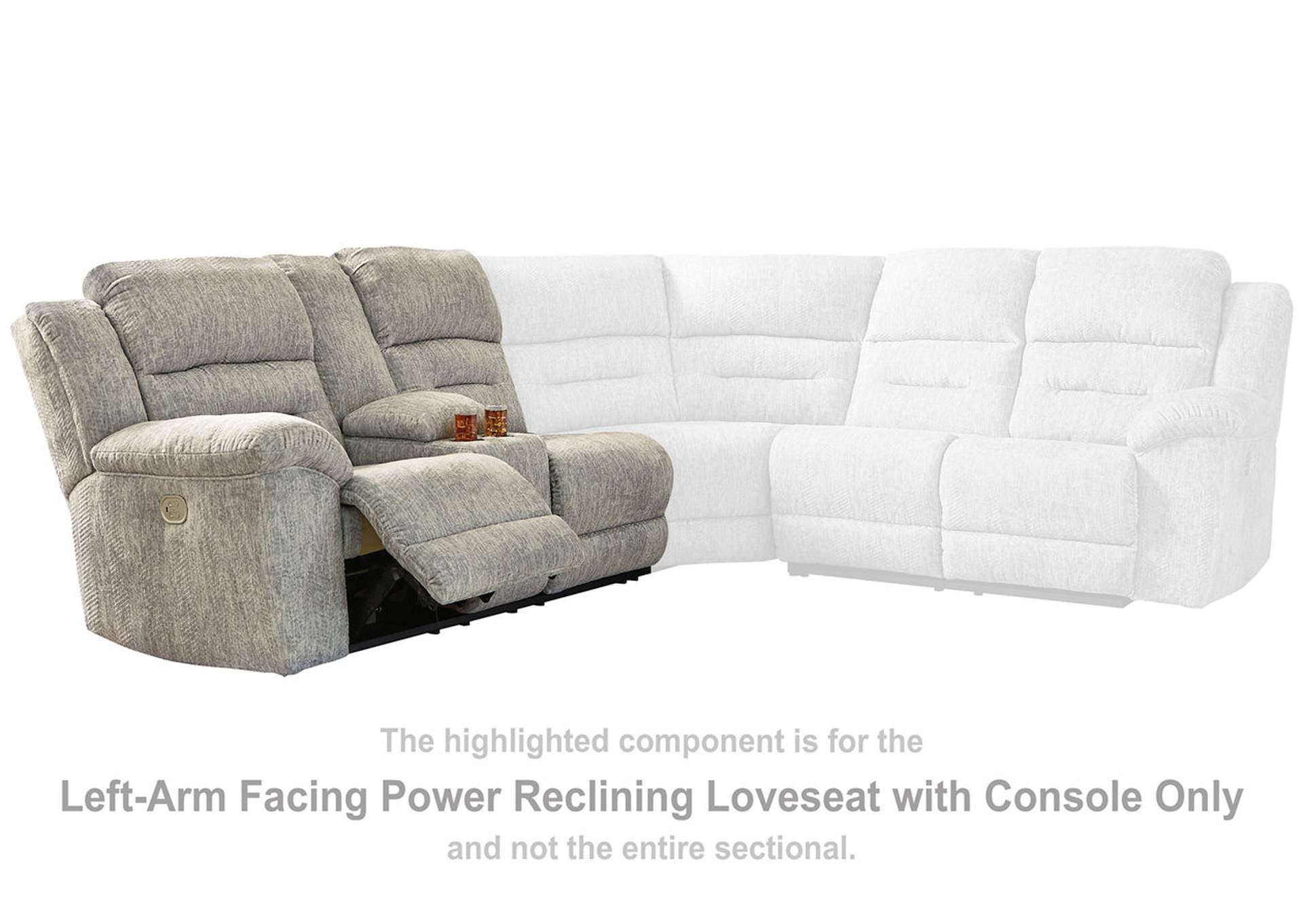 Family Den Left-Arm Facing Power Reclining Loveseat with Console,Signature Design By Ashley