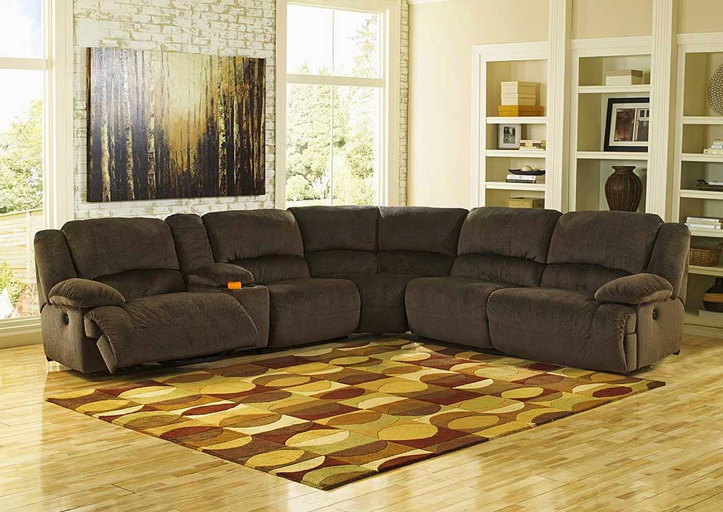 Toletta Chocolate Reclining Sectional,ABF Signature Design by Ashley