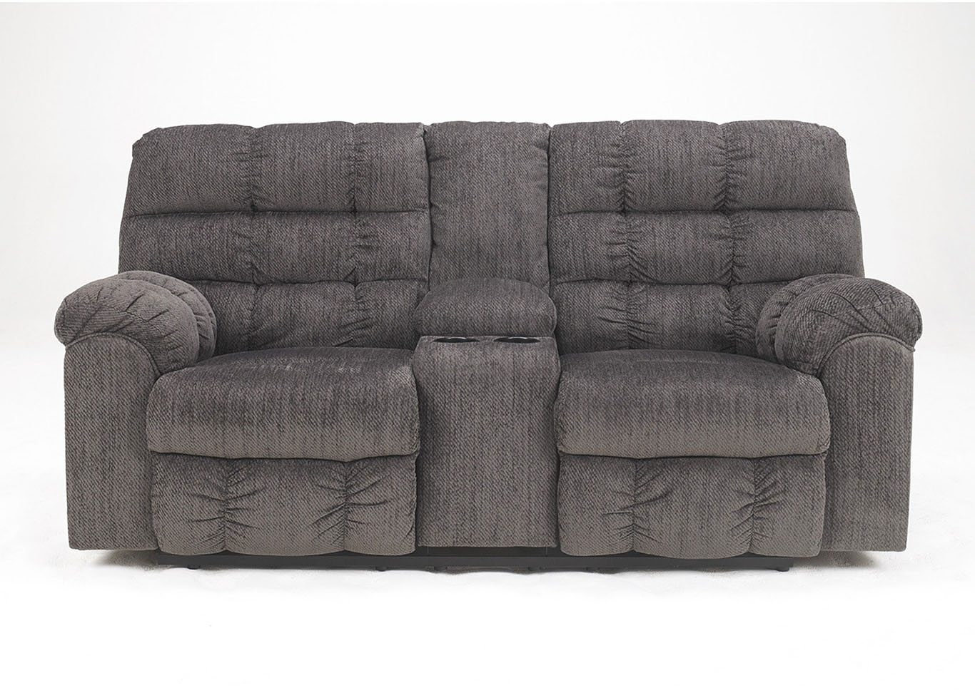 Acieona Slate Double Reclining Loveseat w/ Console,ABF Signature Design by Ashley