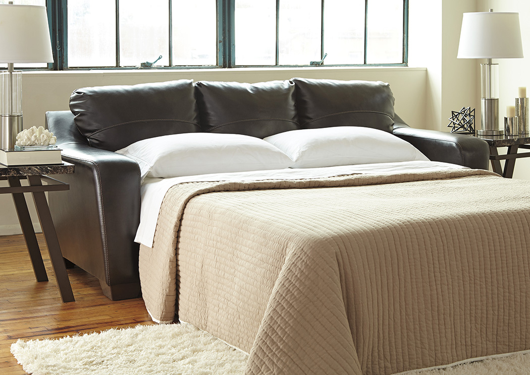 Coppell DuraBlend Chocolate Queen Sofa Sleeper,ABF Benchcraft