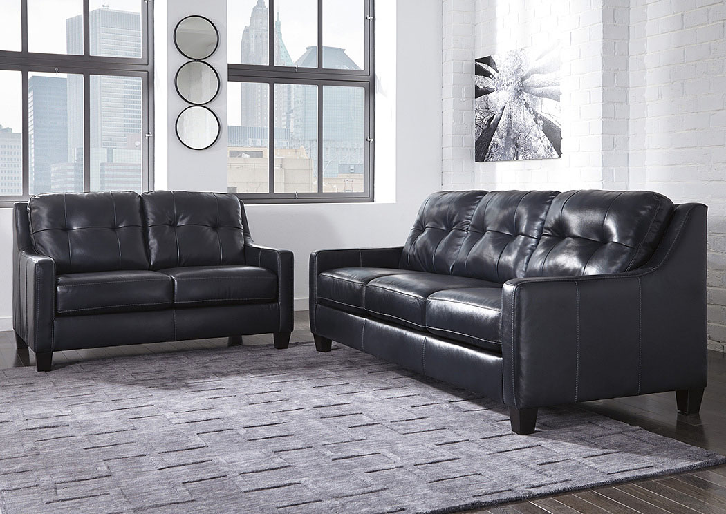 O'Kean Navy Sofa and Loveseat,ABF Signature Design by Ashley