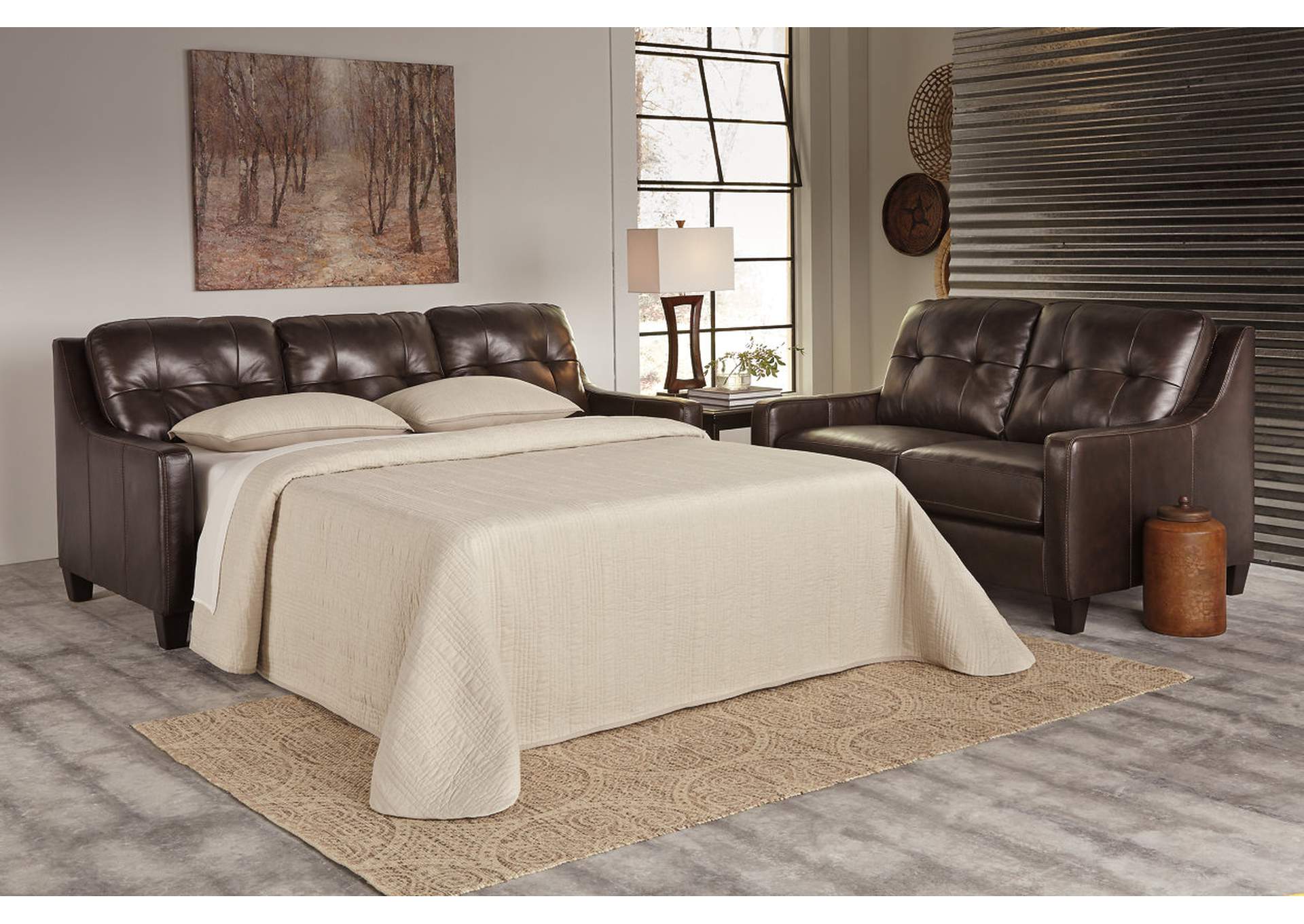 O'Kean Mahogany Queen Sofa Sleeper,ABF Signature Design by Ashley