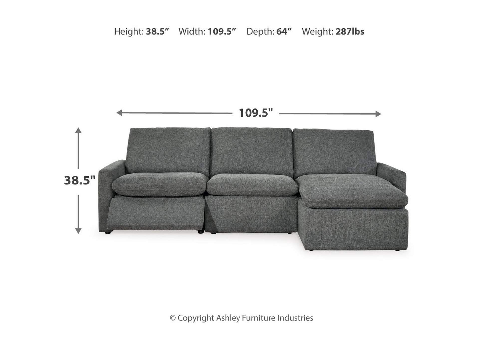 Hartsdale 3-Piece Right Arm Facing Reclining Sofa Chaise,Signature Design By Ashley