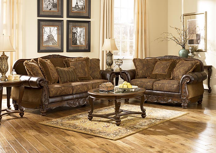 Fresco DuraBlend Antique Sofa & Loveseat,ABF Signature Design by Ashley