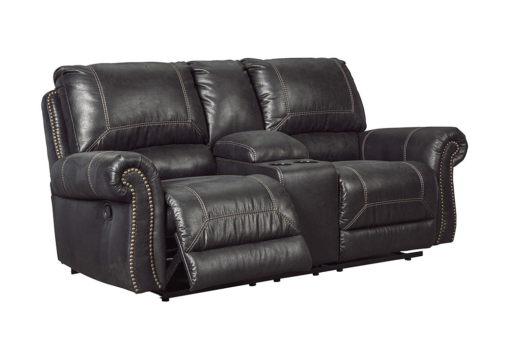 Milhaven Black Double Recliner Loveseat w/Console,ABF Signature Design by Ashley