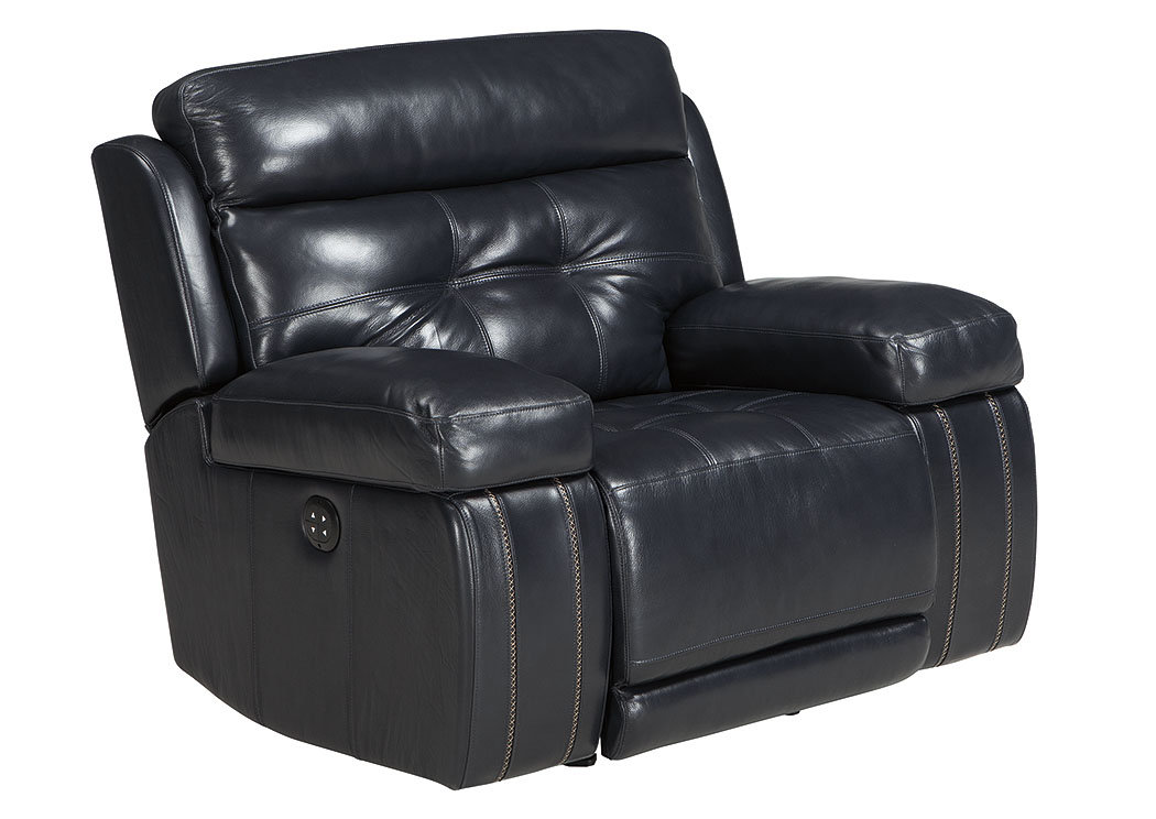 Graford Navy Power Recliner/Adjustable Headrest,ABF Signature Design by Ashley