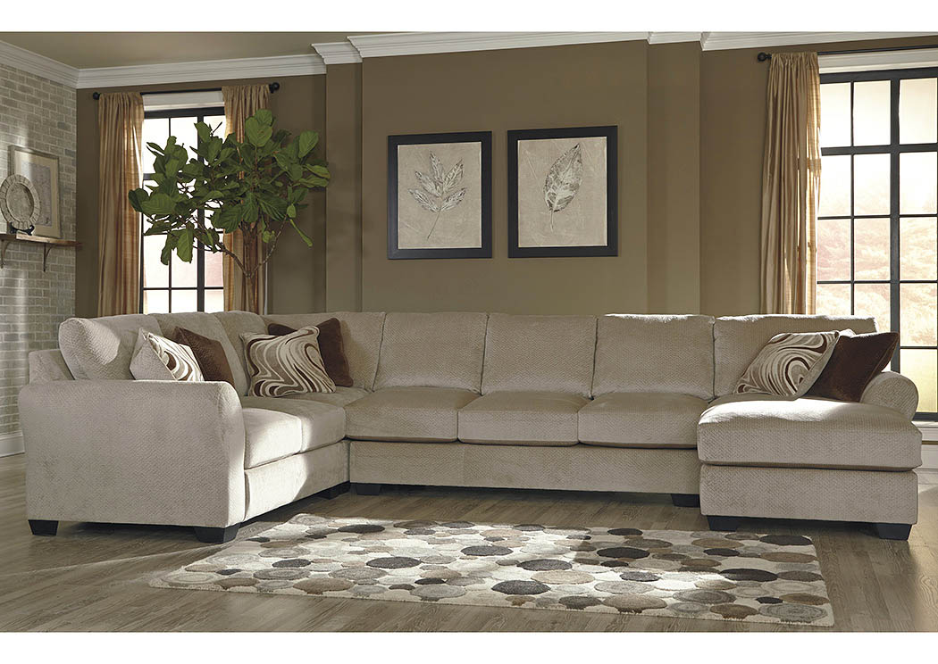 Hazes Fleece Extended Right Facing Chaise End Sectional,ABF Benchcraft