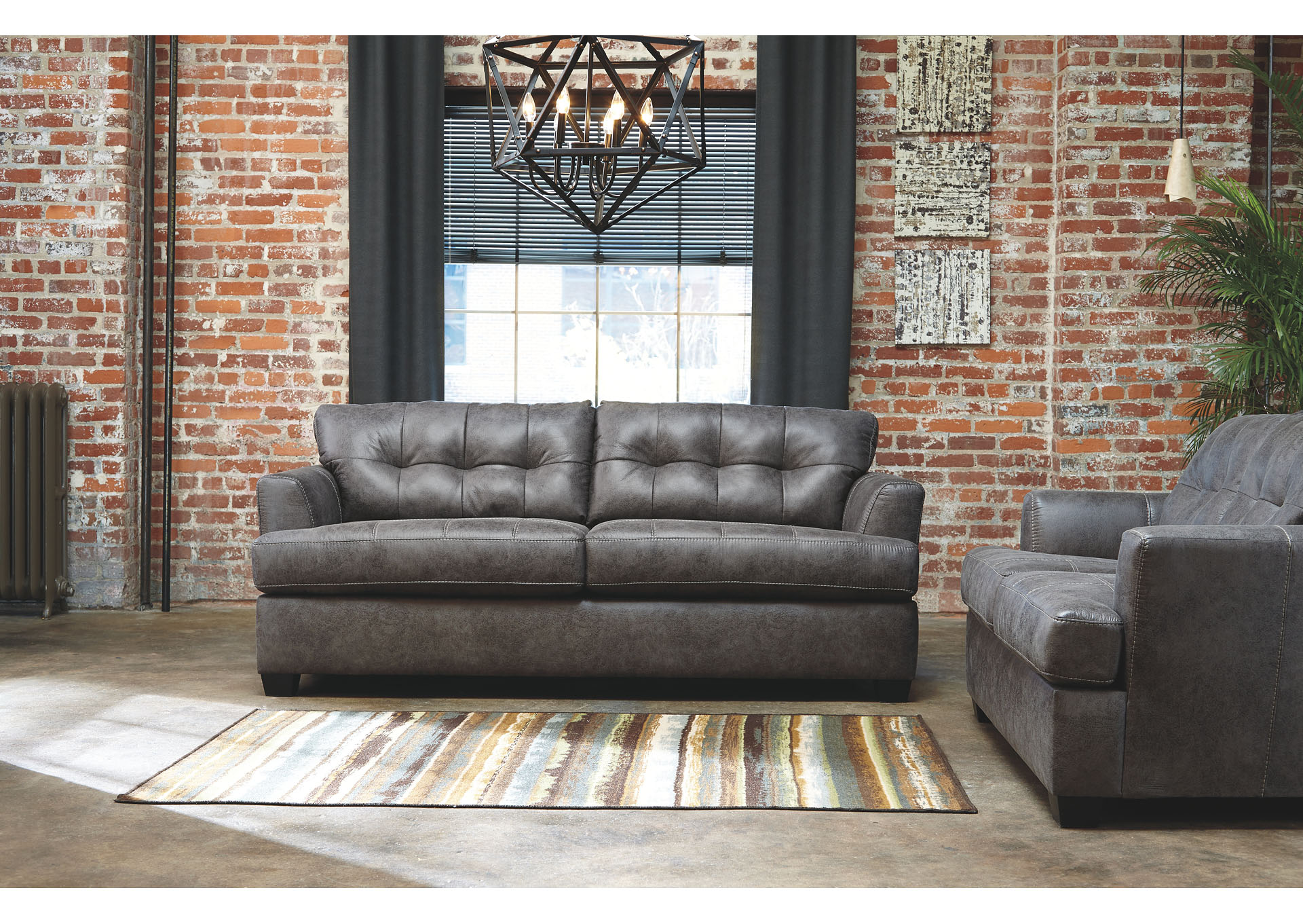 Inmon Charcoal Sofa and Loveseat,ABF Benchcraft