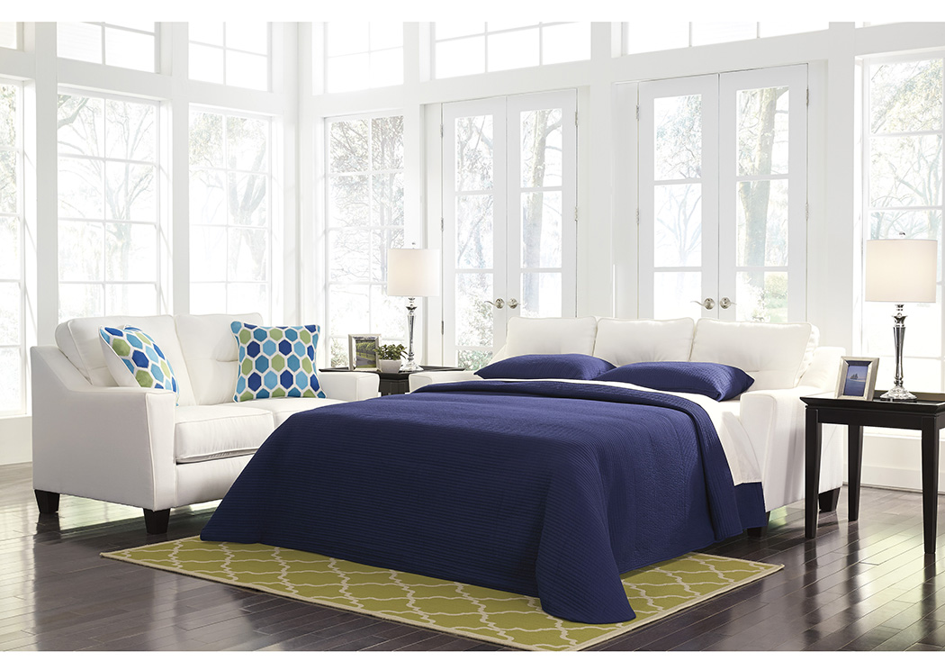 Forsan Nuvella White Queen Sofa Sleeper,ABF Benchcraft