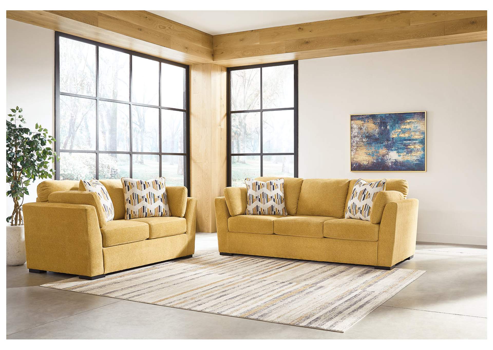 Keerwick Sofa, Loveseat, Oversized Chair and Ottoman,Signature Design By Ashley