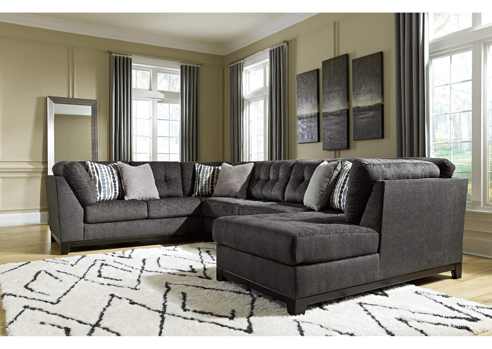 Reidshire 3-Piece Sectional with Ottoman,Ashley