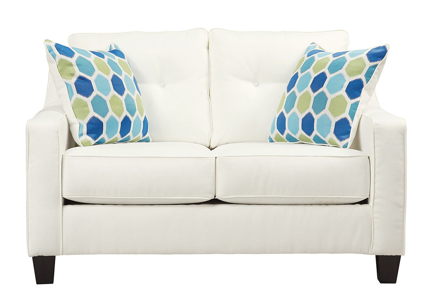 Aldie Nuvella White Loveseat,ABF Benchcraft