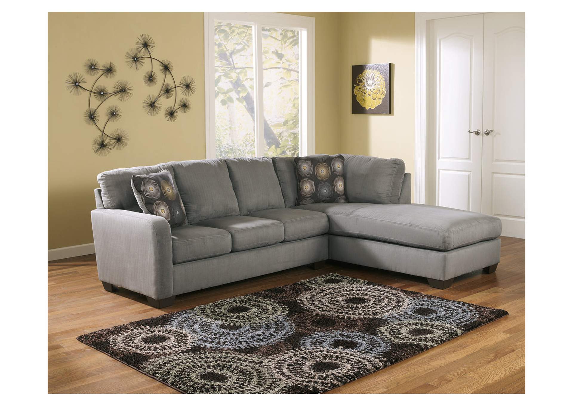 Zella Charcoal Right Facing Chaise Sectional,ABF Signature Design by Ashley