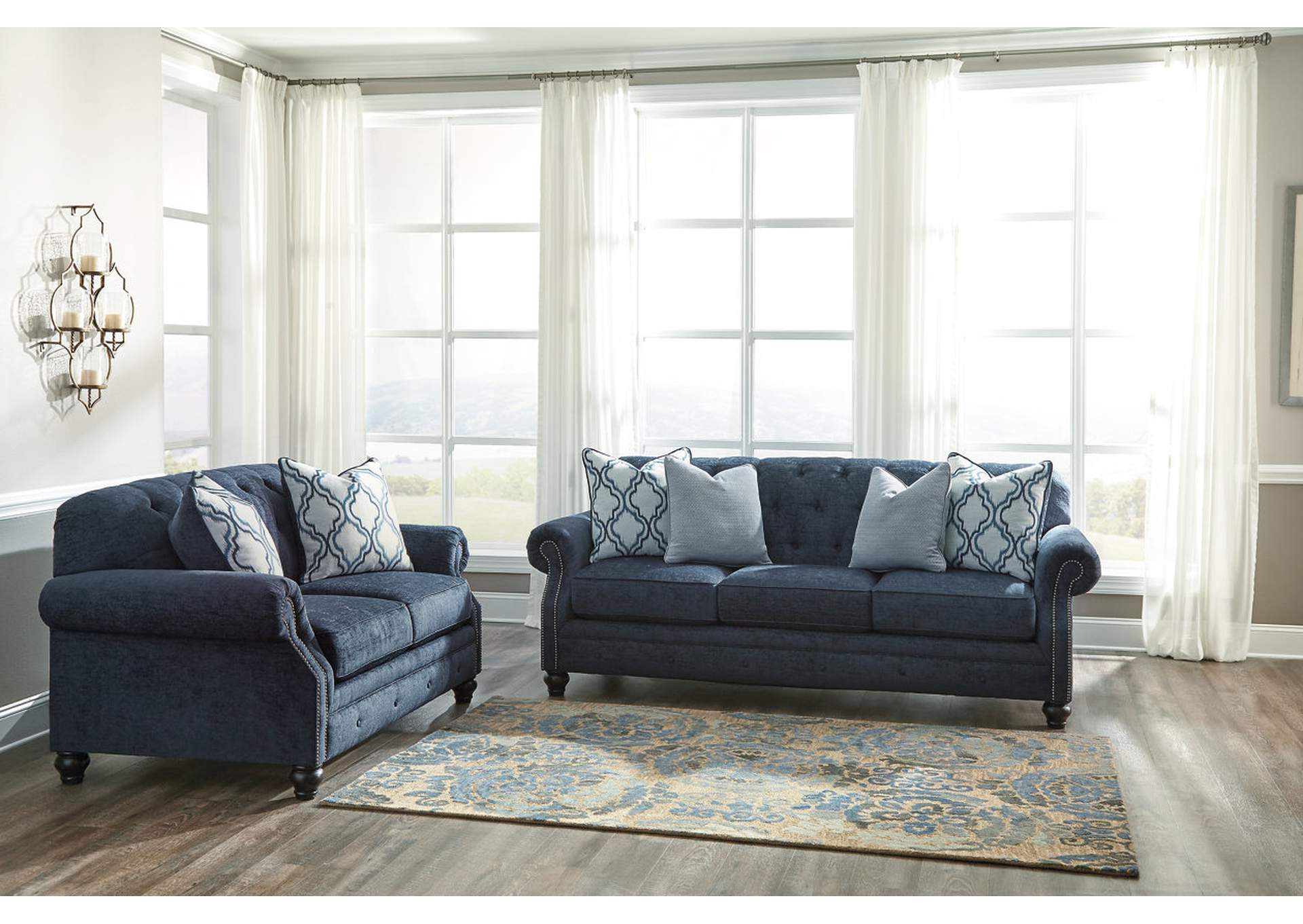 LaVernia Navy Sofa and Loveseat,ABF Benchcraft