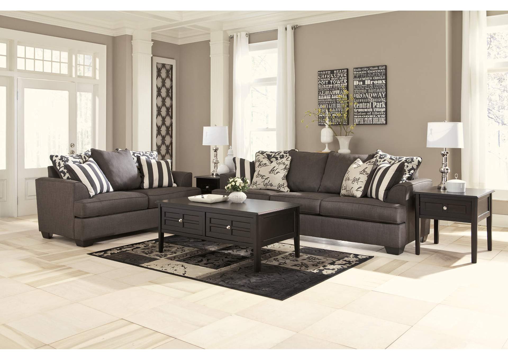 Levon Charcoal Sofa & Loveseat,ABF Signature Design by Ashley