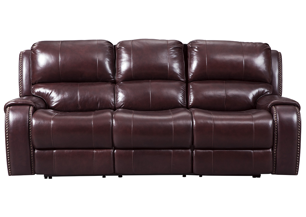 Gilmanton Burgundy Power Reclining Sofa w/Adjustable Headrest,ABF Signature Design by Ashley
