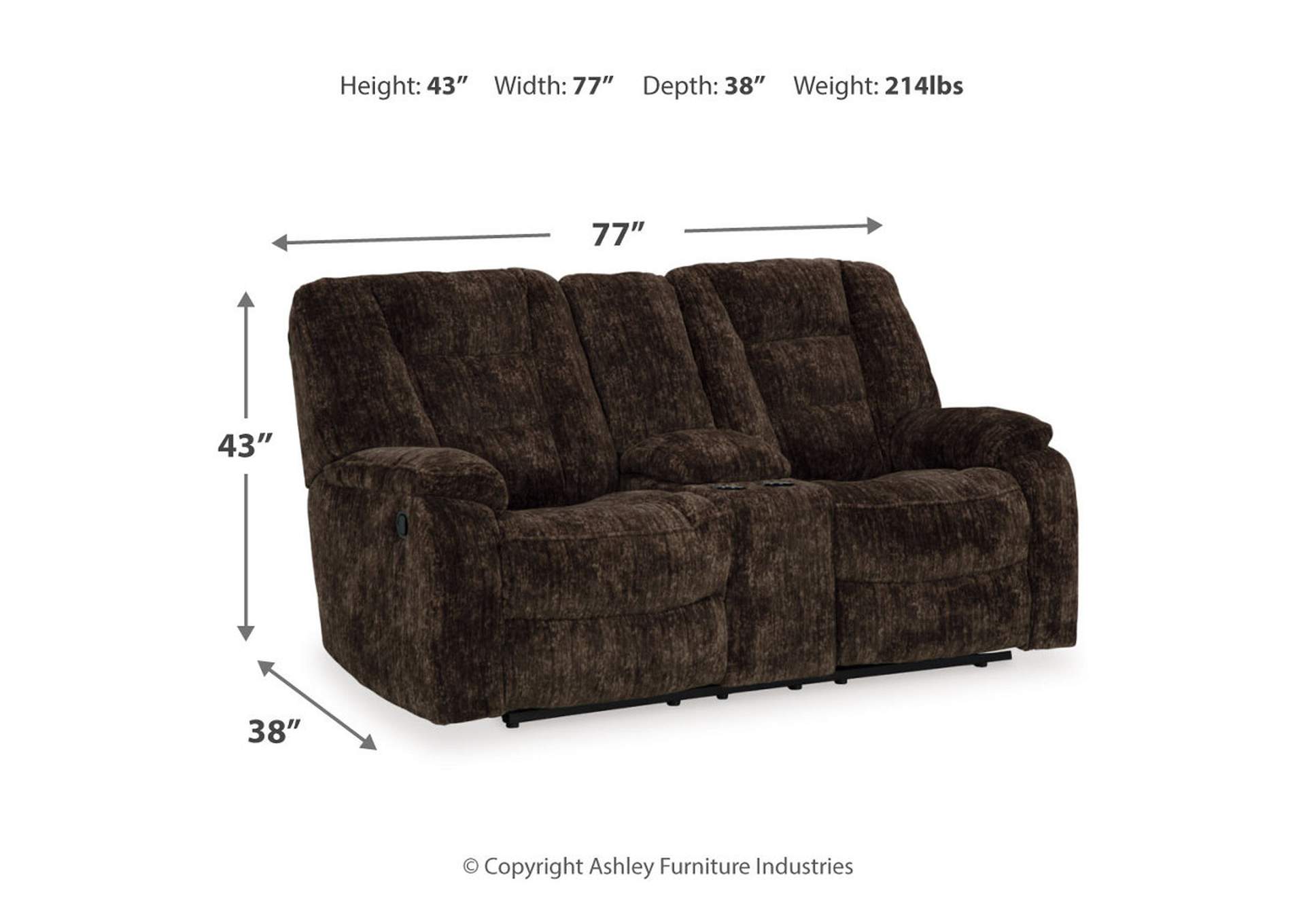 Soundwave Reclining Loveseat with Console,Signature Design By Ashley