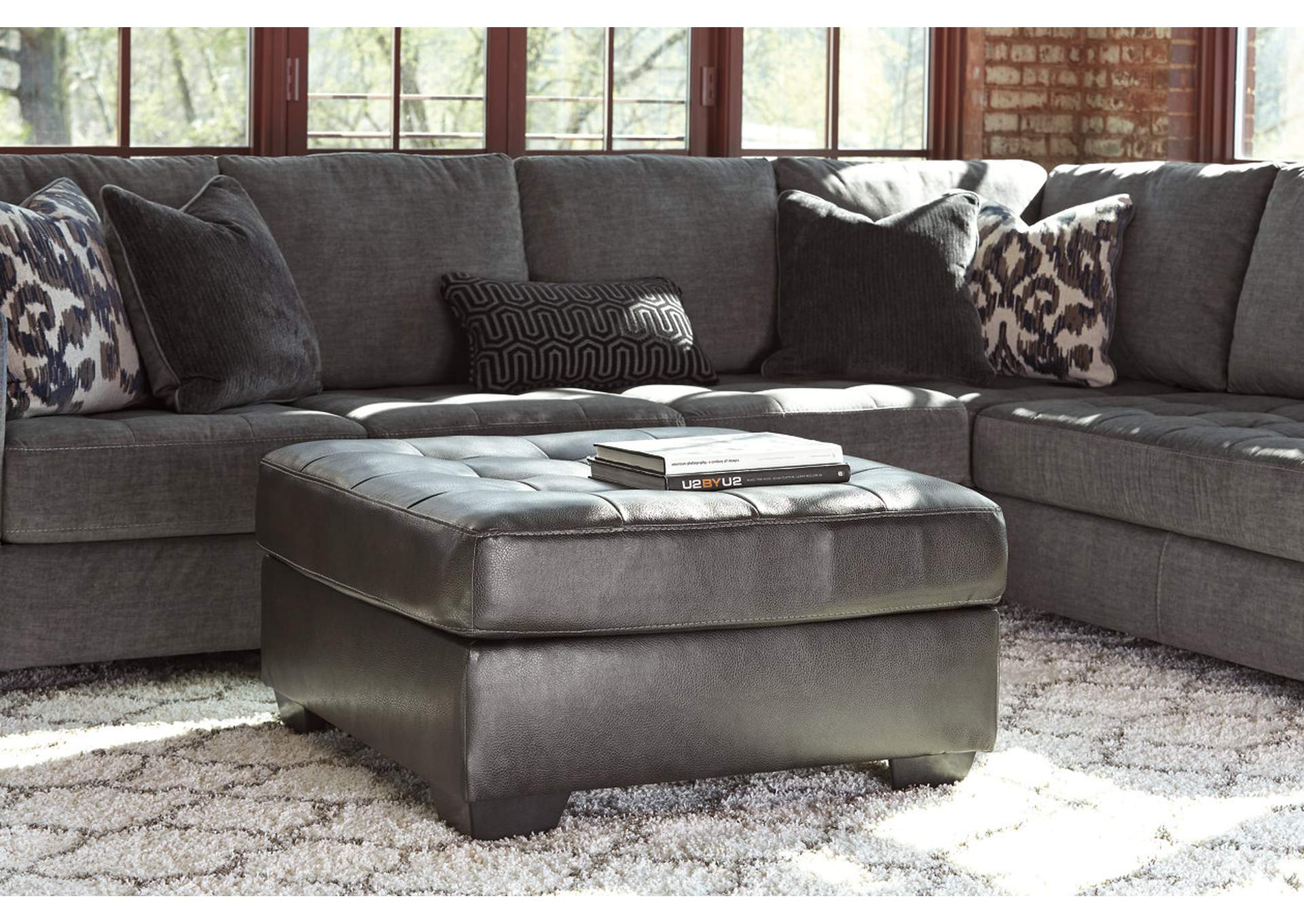 Owensbe Accent Charcoal Oversized Accent Ottoman,ABF Signature Design by Ashley