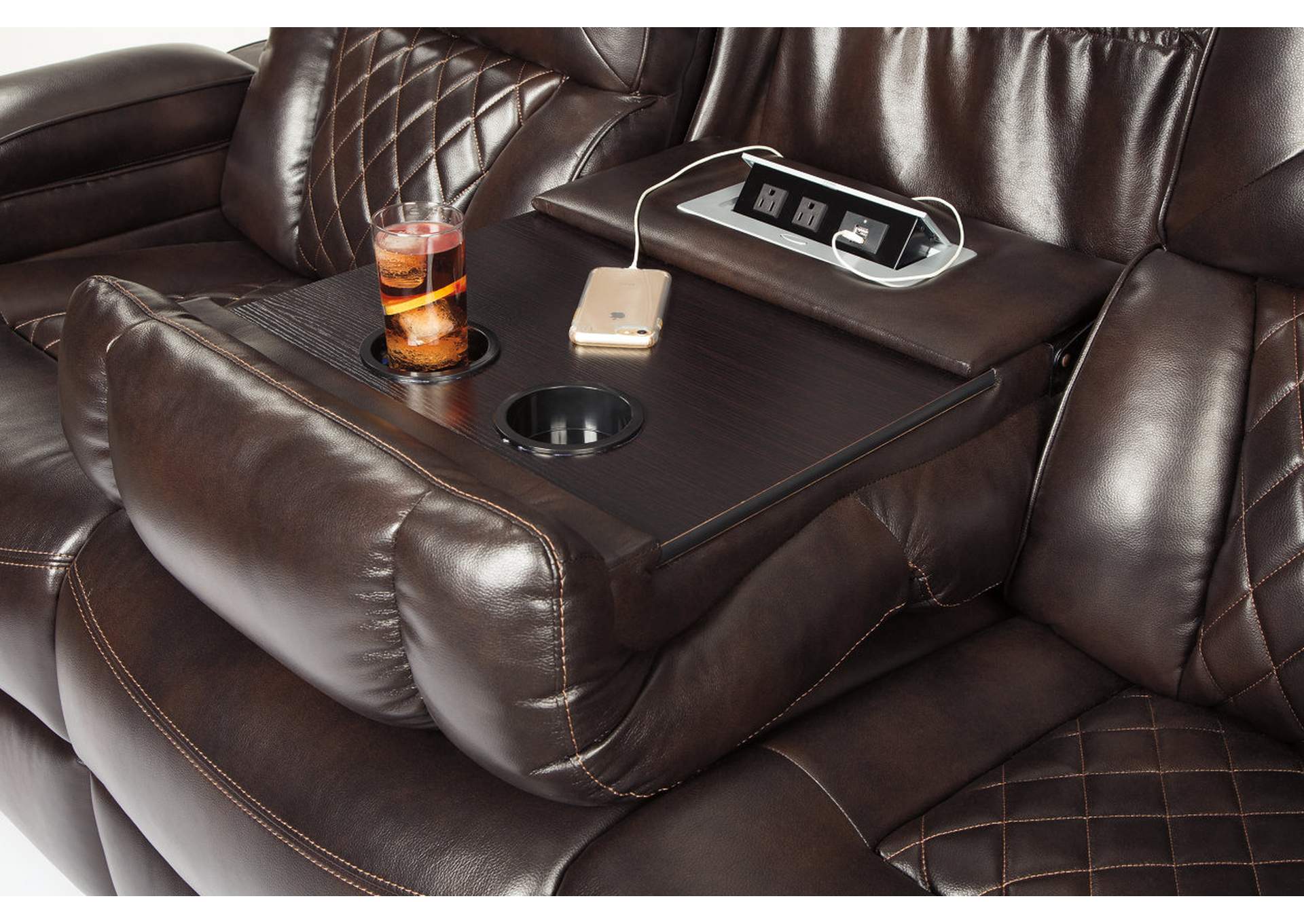 Warnerton Power Reclining Sofa and Loveseat with Power Recliner,Signature Design By Ashley